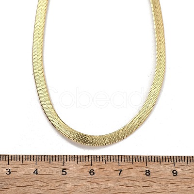 Brass Flat Snake Chain Necklaces for Women NJEW-U035-05G-1