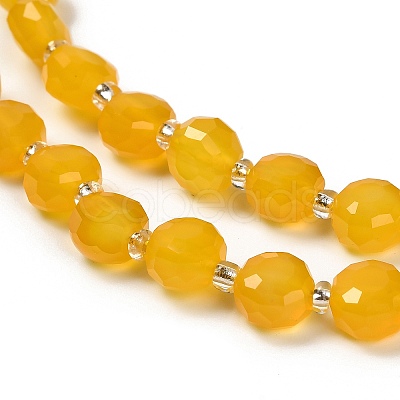 Natural Yellow Agate Beads Strands G-B153-A03-1