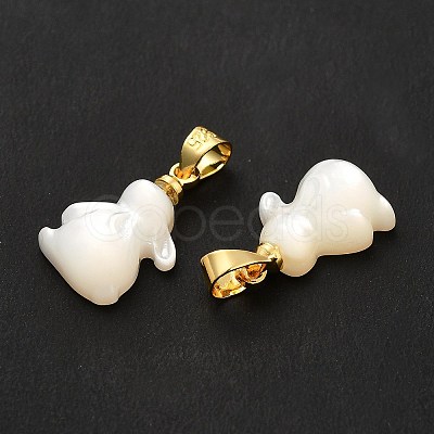 Natural White Shell Pendants SHEL-G014-13B-1