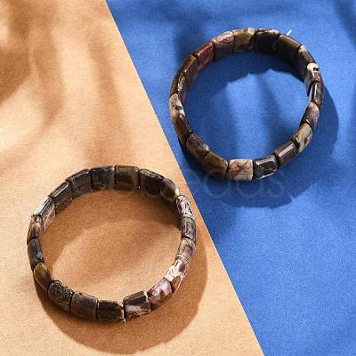 Natural Agate Beaded Stretch Bracelets for Women Men BJEW-M049-08C-1