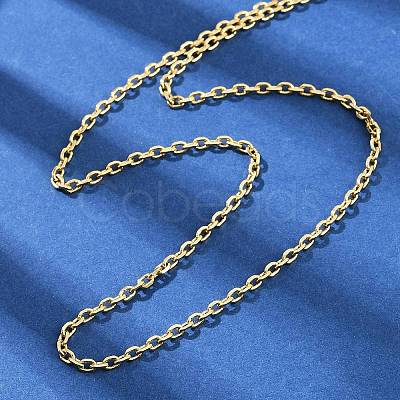 2.5MM Brass Cable Chain Necklaces NJEW-L356-04G-1