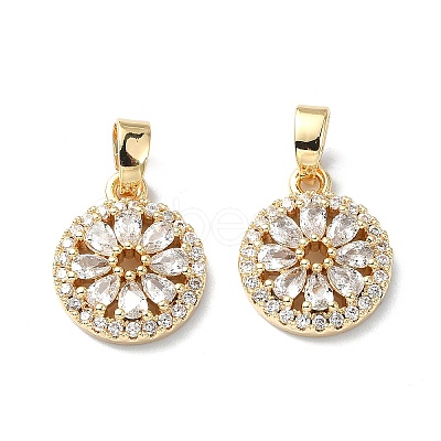 Brass Micro Pave Cubic Zirconia Pendants FIND-Z029-05G-1