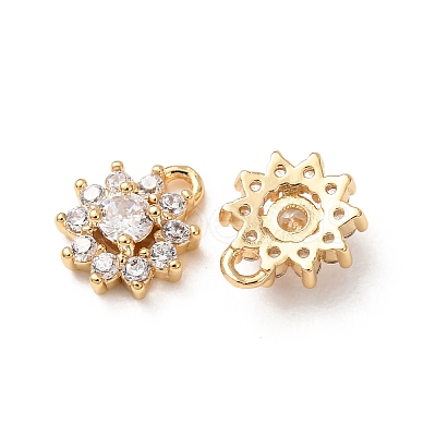 Brass Micro Pave Cubic Zirconia Charms CU-K002-39G-C-1