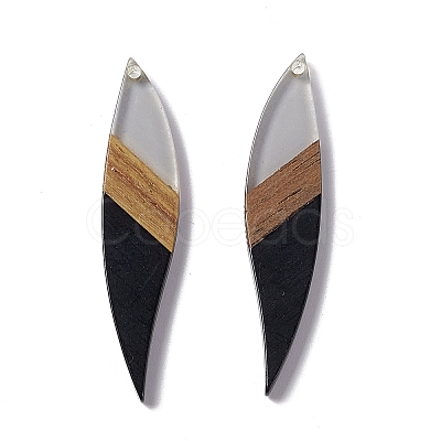 Opaque Resin & Walnut Wood Big Pendants RESI-M027-08I-1