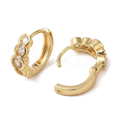 Brass Micro Pave Cubic Zirconia Hoop Earring EJEW-L271-22KCG-01-1