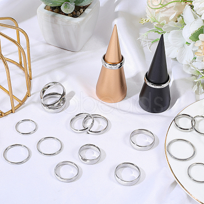 18Pcs 18 Styles 201 Stainless Steel Finger Rings RJEW-SC0001-37P-1