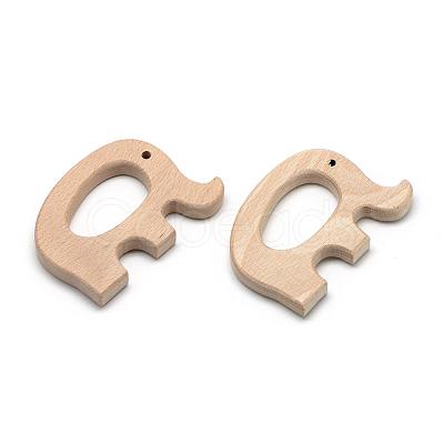 Undyed Beech Wood Big Pendants WOOD-R263-01-LF-1