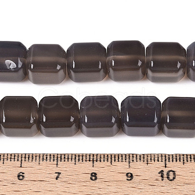 Natural Grey Agate Beads Strands G-N353-03A-01-1