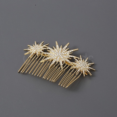 Star Alloy Rhinestone Hair Combs PW-WG71773-01-1