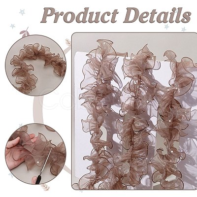 5 Yards Pleated Organza Pleated Lace Ribbon OCOR-PH0004-67A-1