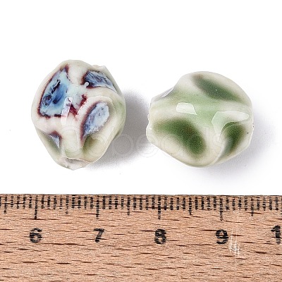 Vintage Handmade Porcelain Wrinkle Beads PORC-Q006-09C-1