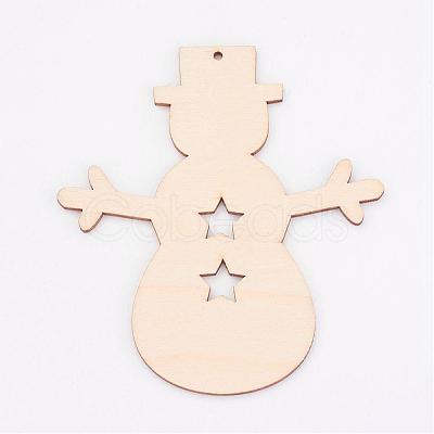 Undyed Wooden Pendants WOOD-K005-14-1