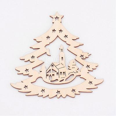 Undyed Wooden Pendant WOOD-K005-03-1