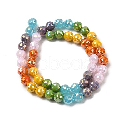 Electroplate Glass Beads Strands EGLA-D300-06-8mm-10-1