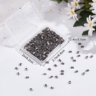 400Pcs 2-Hole Glass Seed Beads SEED-CN0001-08-1