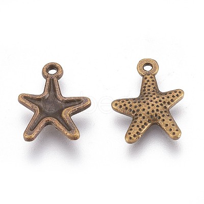 Tibetan Style Alloy Starfish/Sea Stars Charms MLF0463Y-1