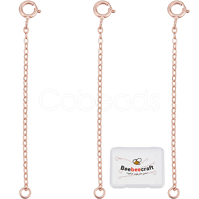 3Pcs 925 Sterling Silver Cable Chain Extender BJEW-BBC0003-32A-1