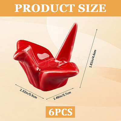 Paper Crane Ceramic Chopstick Stands DJEW-WH0058-12C-1
