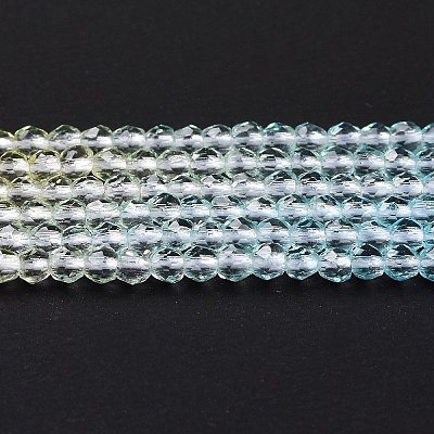 Transparent Gradient Color Glass Beads Strands GLAA-G101-2mm-16-1