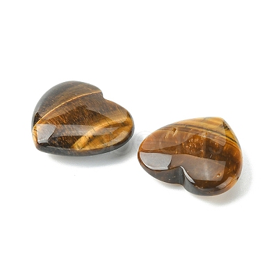 Natural Tiger Eye Heart Palm Stone G-YW0001-53-1