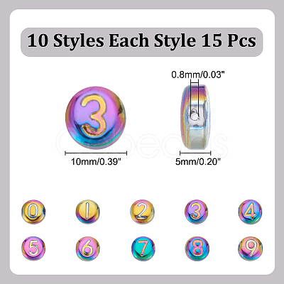 150Pcs 10 Colors Electroplate Glass Beads GLAA-AR0001-79A-1