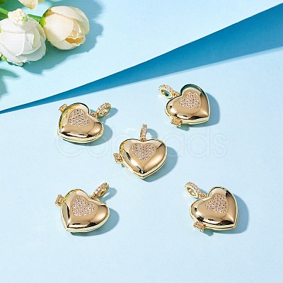 Brass Micro Pave Clear Cubic Zirconia Diffuser Locket Pendants ZIRC-SZ0003-60-1