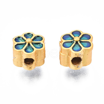 Rack Plating Alloy Enamel Beads ENAM-N056-021A-1
