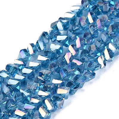 Electroplate Transparent Glass Beads Strands LS-EGLA-Q139-01A-A27-1