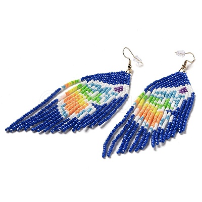 Brass Boho Chandelier Earrings EJEW-D105-01E-1