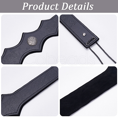 PU Leather & Alloy Headbands Hair Accessories for Women Girls OHAR-WH20009-02B-03-1