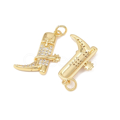 Brass Micro Pave Cubic Zirconia Pendants KK-P339-14G-1