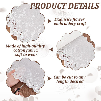 5 Yards Cotton Embroidery Flower Ribbon OCOR-GO0001-24-1