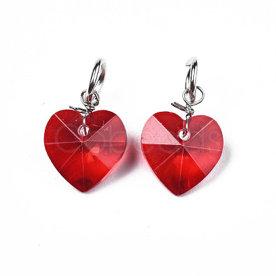 Faceted Transparent Glass Charms GLAA-T024-04I-1