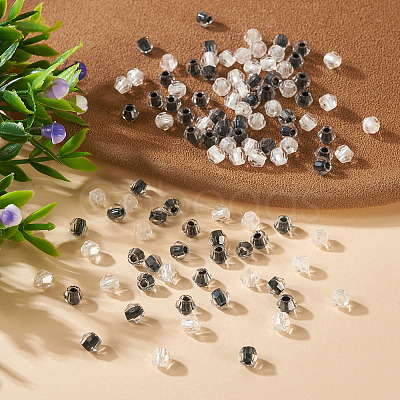 2Bags 200Pcs Transparent Glass Beads GLAA-TA0003-44G-1