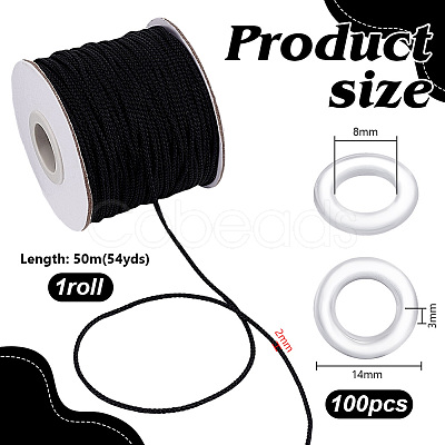 1 Roll Nylon Braided Cord DIY-PH0030-89-1