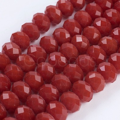 Opaque Glass Beads Strands EGLA-F122-8x6mm-NC05-1