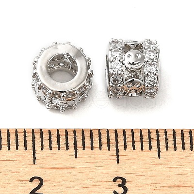 Rack Plating Brass Cubic Zirconia Beads KK-Z033-26P-1
