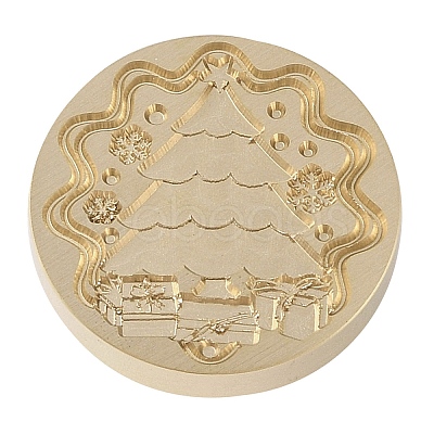 Christmas Series Wax Seal Brass Stamp Head AJEW-M037-01G-07-1