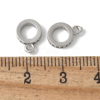 Brass Micro Pave Cubic Zirconia Tube Bails KK-D324-33P-1