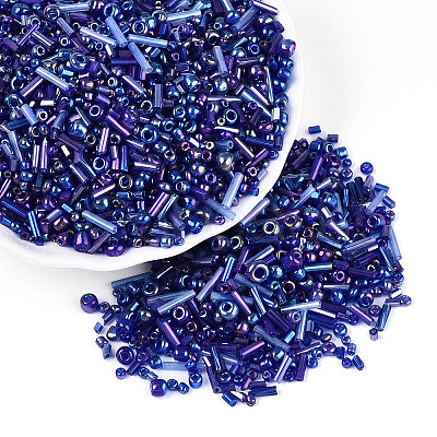 Electroplate Glass Seed Beads GLAA-SZC0007-01B-1
