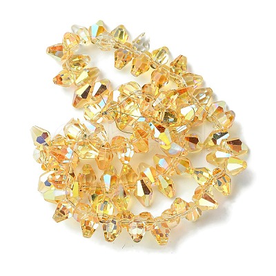 Transparent Electroplate Glass Beads Strands GLAA-K064-06A-HP01-1