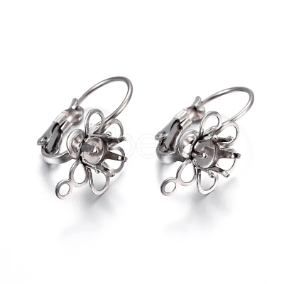 Tarnish Resistant 304 Stainless Steel Leverback Earring Findings X-STAS-P223-24P-1