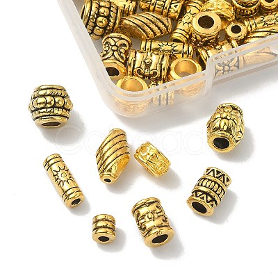 80Pcs 8 Styles Tibetan Style Alloy Beads TIBE-FS0001-13-1