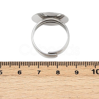 Flat Round Brass Pad Ring Settings X-MAK-S033-018P-NF-1