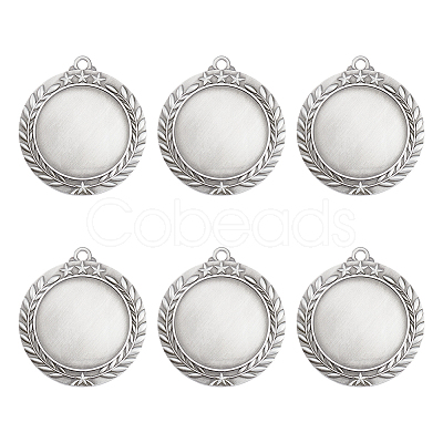 6Pcs Alloy Pendant Cabochons Settings FIND-FG0002-36S-1
