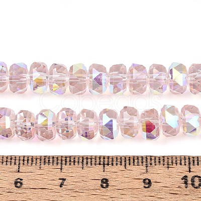 Electroplate Transparent Glass Beads Strands EGLA-N022-04A-D14-1