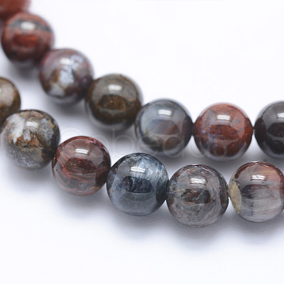 Natural Pietersite Beads Strands G-P336-01-6mm-1