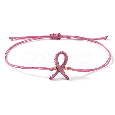 Waxed Cord Braided Bracelets for Women Breast Cancer Prevention RV9804-2-1