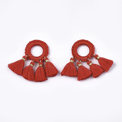 Polycotton(Polyester Cotton) Tassels Pendants FIND-Q077-M-1
