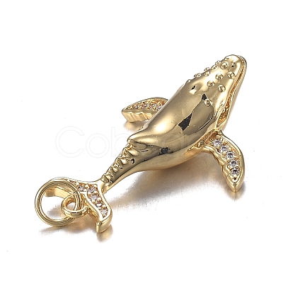 Brass Micro Clear Cubic Zirconia Pendants ZIRC-F120-072G-1